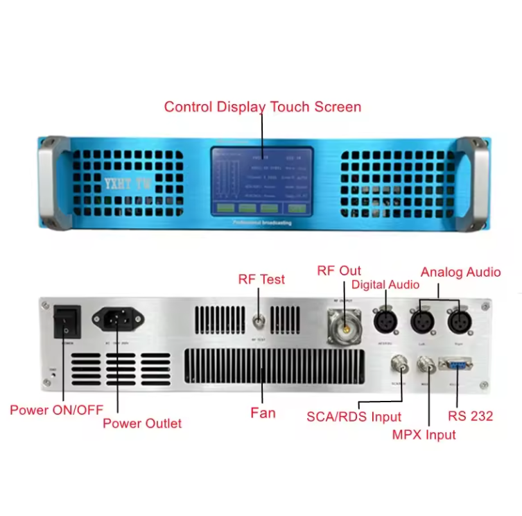 Touch screen 1000W 1kw FM Transmitter complete package for radio station