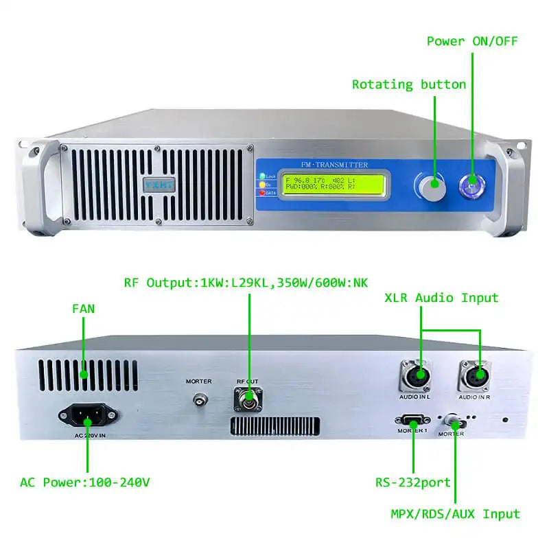 YXHT 800W FM Transmitter + 1-Bay Antenna + 30 Meters Cable 3 Broadcast Kits Equipments Free Shipping