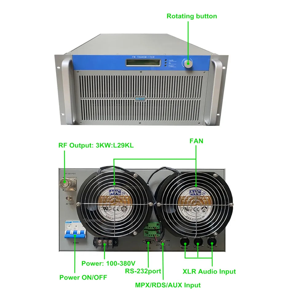 5KW Professional Digital FM Broadcast Transmitter Free Shipping