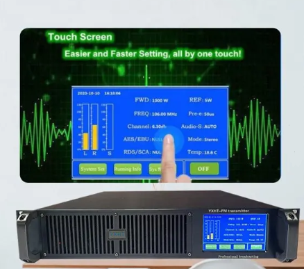 YXHT-2 1200W FM Transmitter 1-Bay Antenna 30 Meters Cable + 7 Studio Equipments Total 10 Pieces In Package for 1KW Radio Station