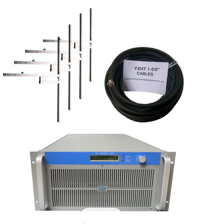 3.5KW FM Transmitter + 4-Bay Antenna + 30 Meters Cable with Connectors 3 sets of Equipments for Radio Station