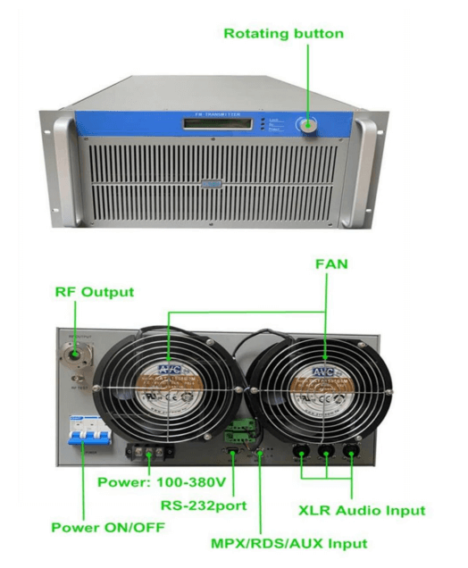 5KW FM Transmitter+antenna+cables for Radio staion Free shipping