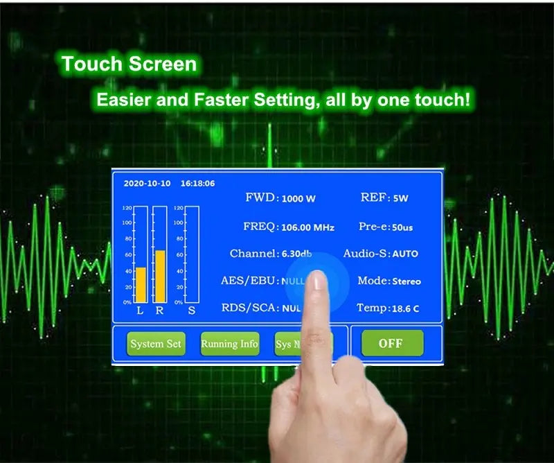 300W/350W FM Touch Screen Transmitter YXHY-2